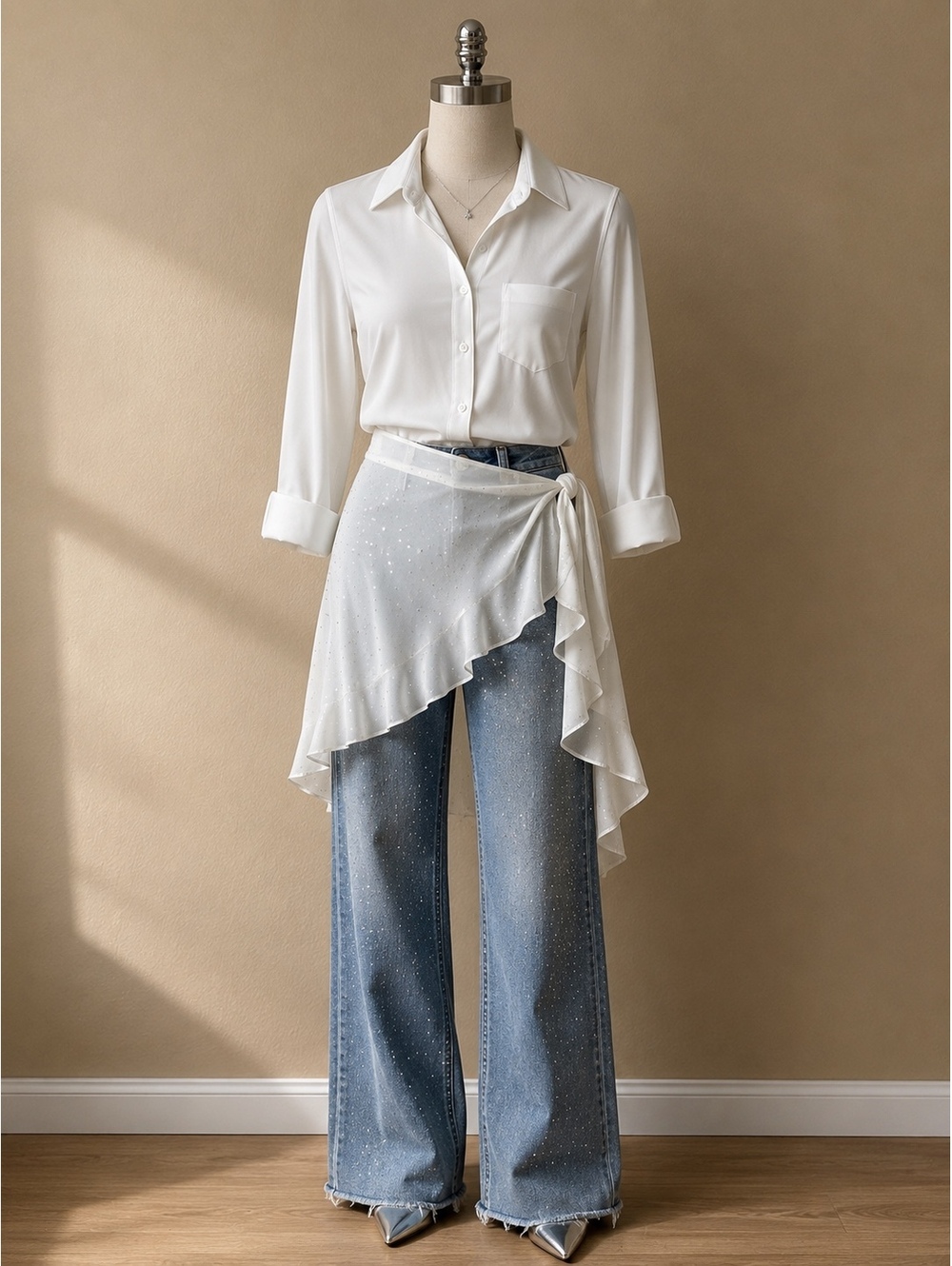 Equipment Femme Signature White Silk-Look Button Front Blouse Medium